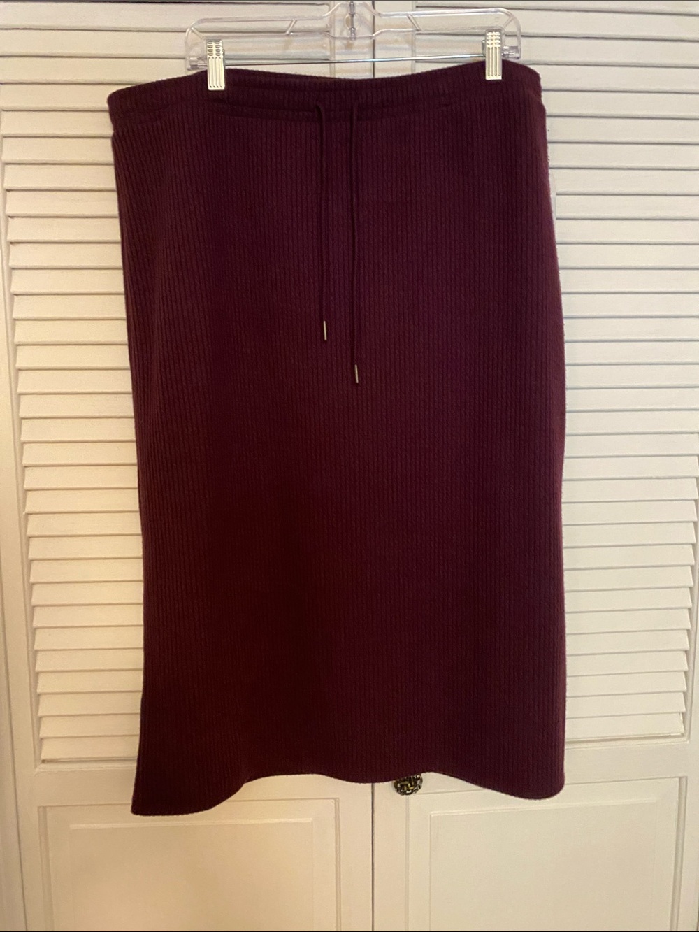 Sonoma Ribbed Knit Pencil Skirt - Burgundy